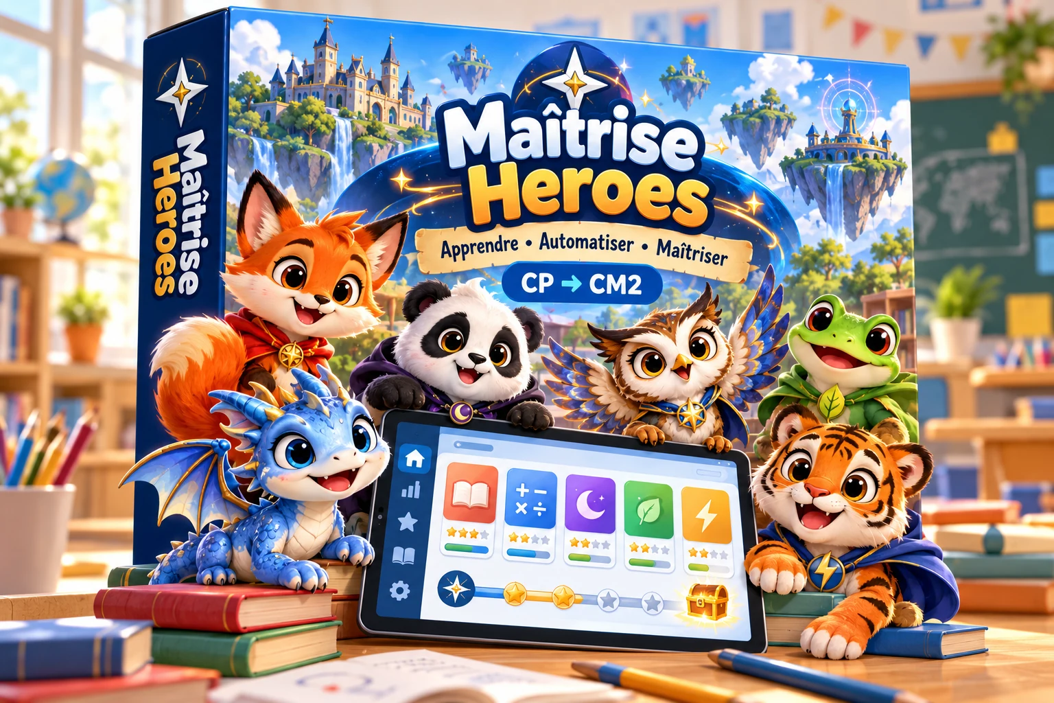 Visuel de Maîtrise Heroes et de ses six héros
