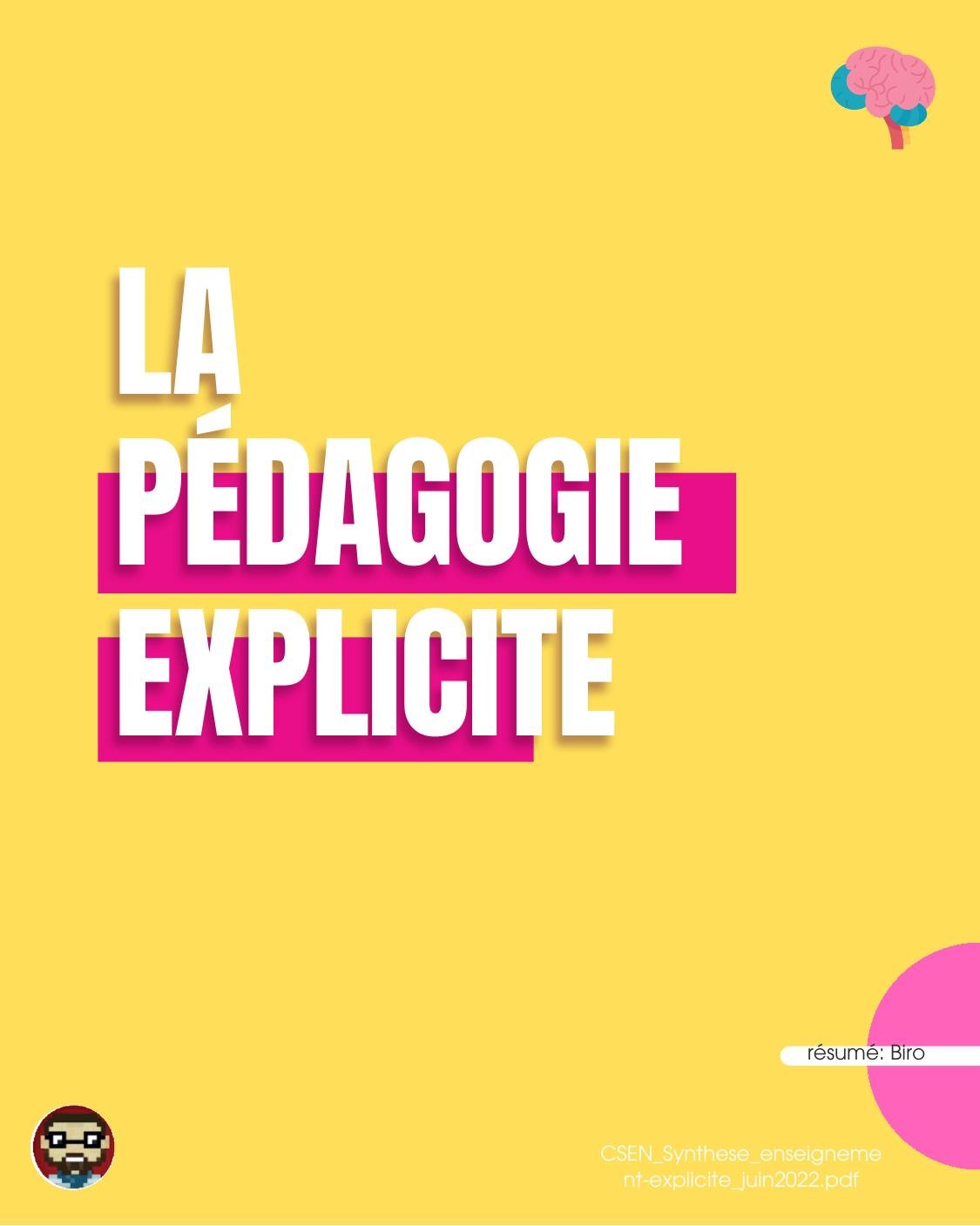 Couverture — La pédagogie explicite