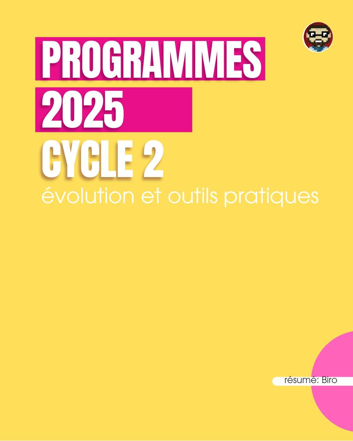 Couverture — Programmes 2025 — évolution et outils pratiques